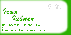 irma hubner business card